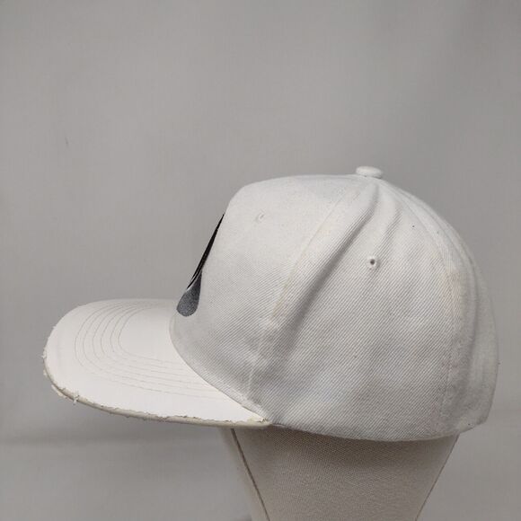 8 Ball Snapback Hat White One Size Adjustable Embroidered 6 Panel Joy Cap - Picture 3 of 8